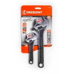 Crescent 6 in. and 10 in. Wide and Normal Jaw Adjustable Wrench Set (4-Piece)